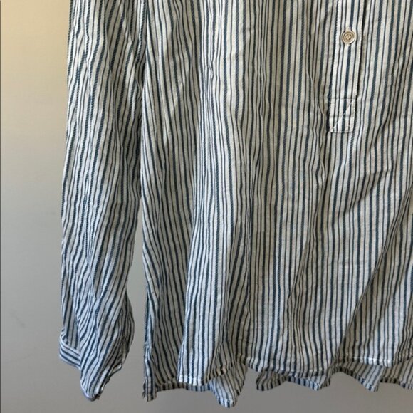 New Isabel Marant Joden 100% cotton gauzy breezy oversized stripe popover blouse - Picture 7 of 16